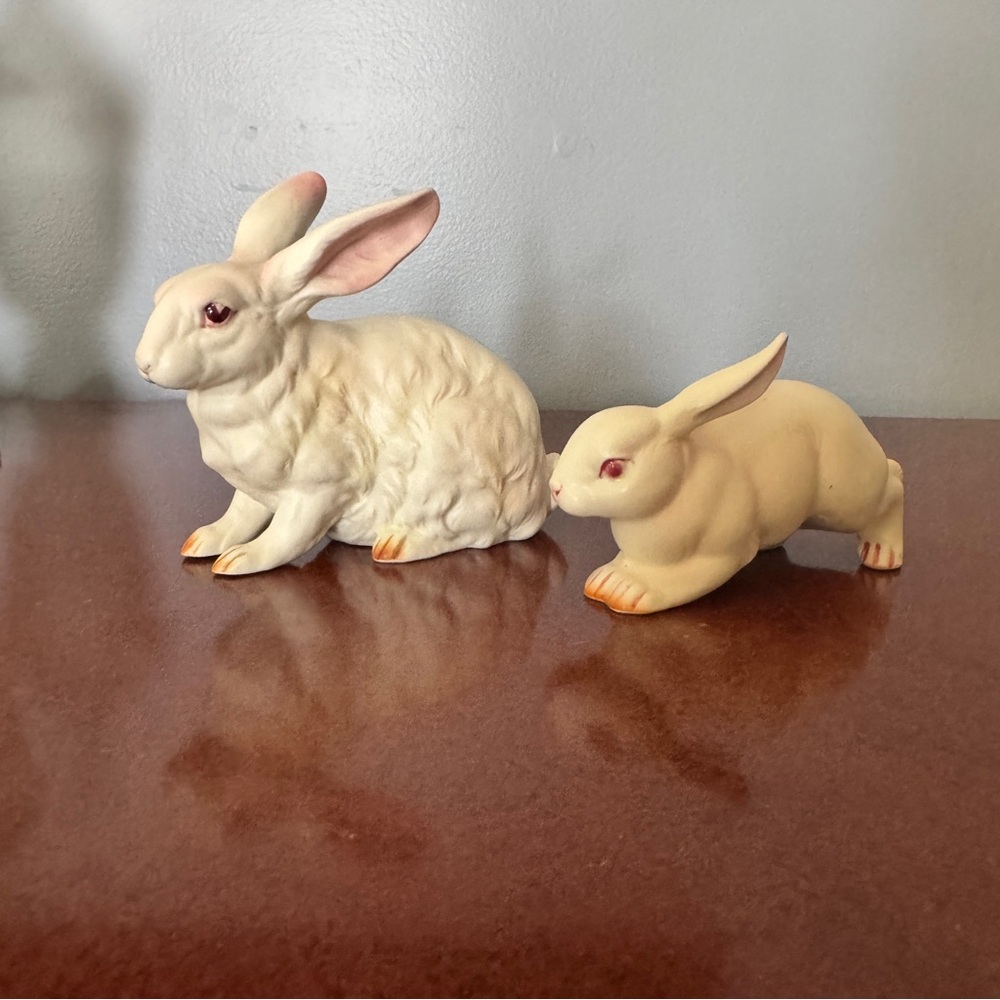 Lefton Rabbit Figurine Pair - Picture 2 of 3